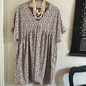 NWT MTS dress swing animal print mini short sleeve plus size v neck